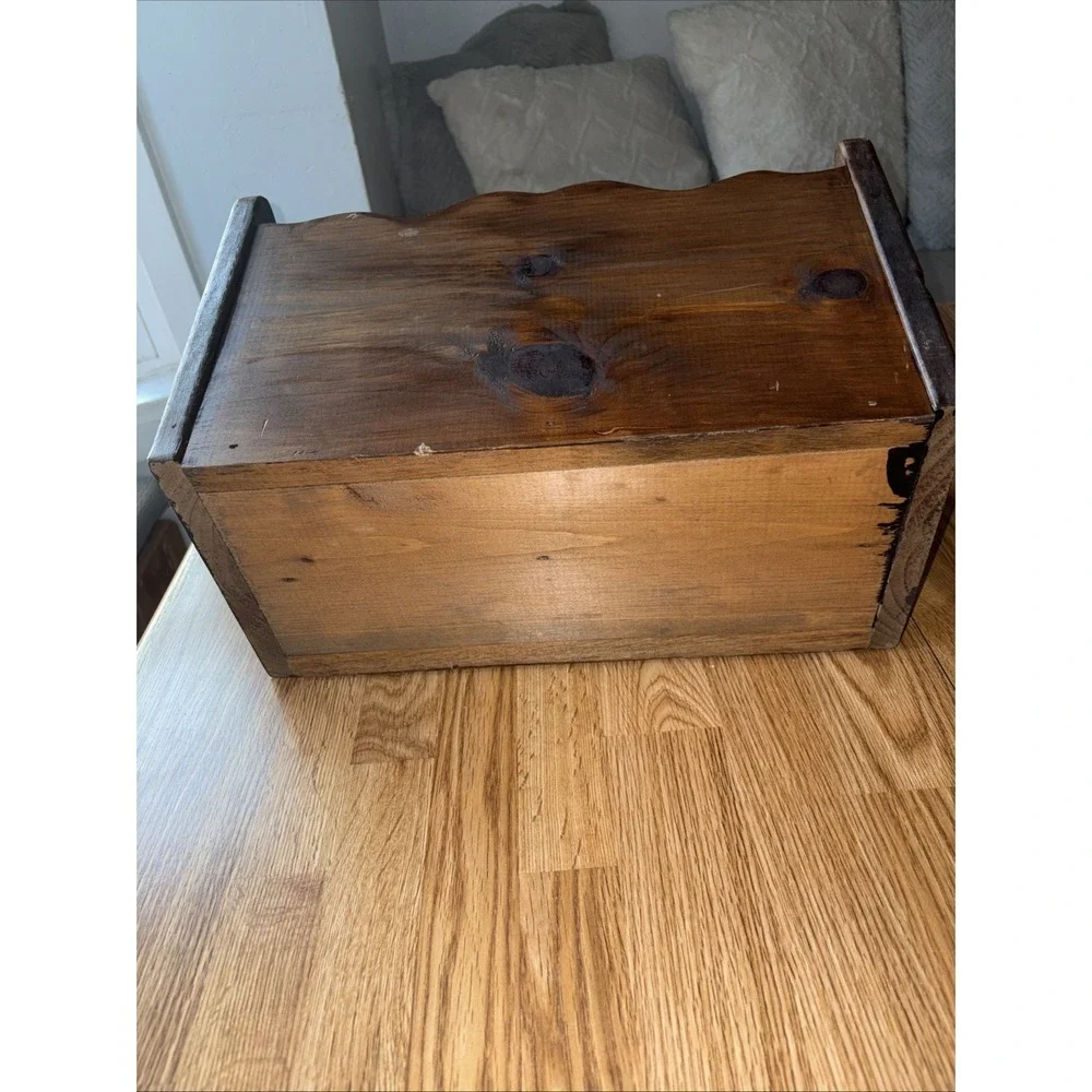 Vintage Solid Wood Mid Century Magazine Record Rack Book Stand Star Cut Out